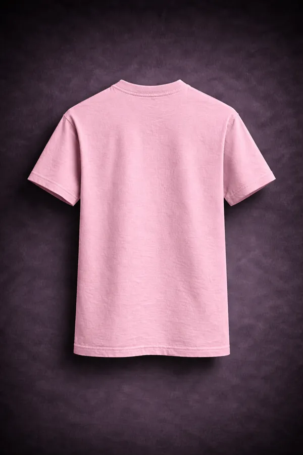 Pink_Cotton_Regular_Fit_Plain_Round_Neck_T-Shirt_For_Unisex