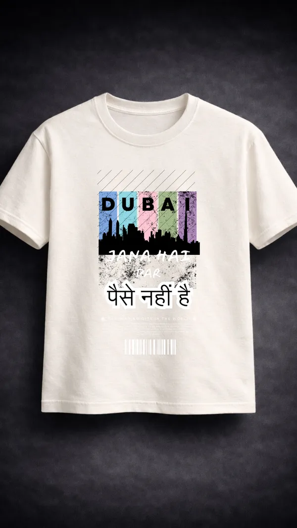 White_Cotton_Regular_Fit_Dubai_Graphic_Print_T-Shirt_For_Unisex