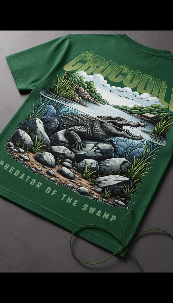 Green_Cotton_Regular_Fit_Crocodile_Graphic_Print_T-Shirt_For_Unisex