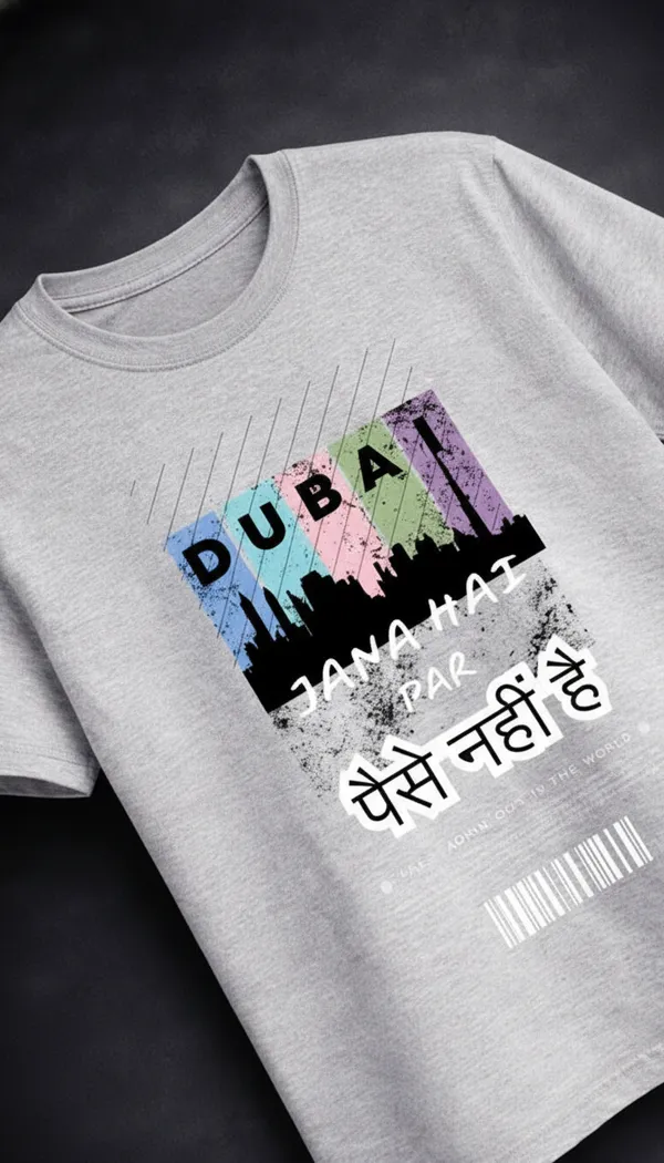Grey_Cotton_Regular_Fit_Dubai_Graphic_T-Shirt_For_Unisex