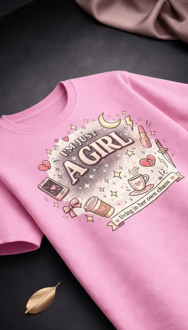 Pink_Cotton_Graphic_T-Shirt_For_Unisex