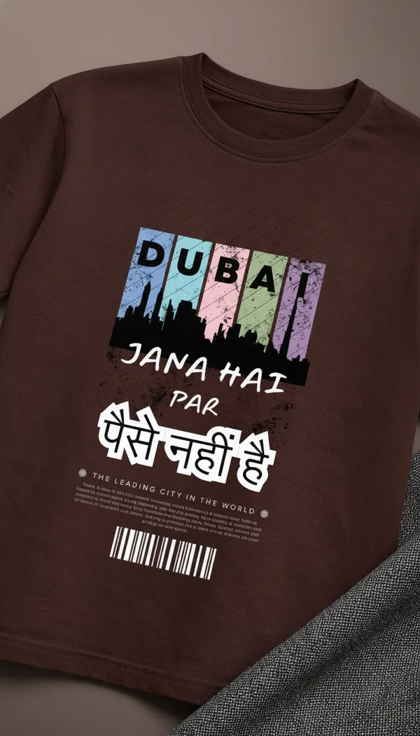 Brown_Cotton_Graphic_Dubai_Jana_Hai_Par_Paisa_Nahi_Hai_T-Shirt_For_Unisex