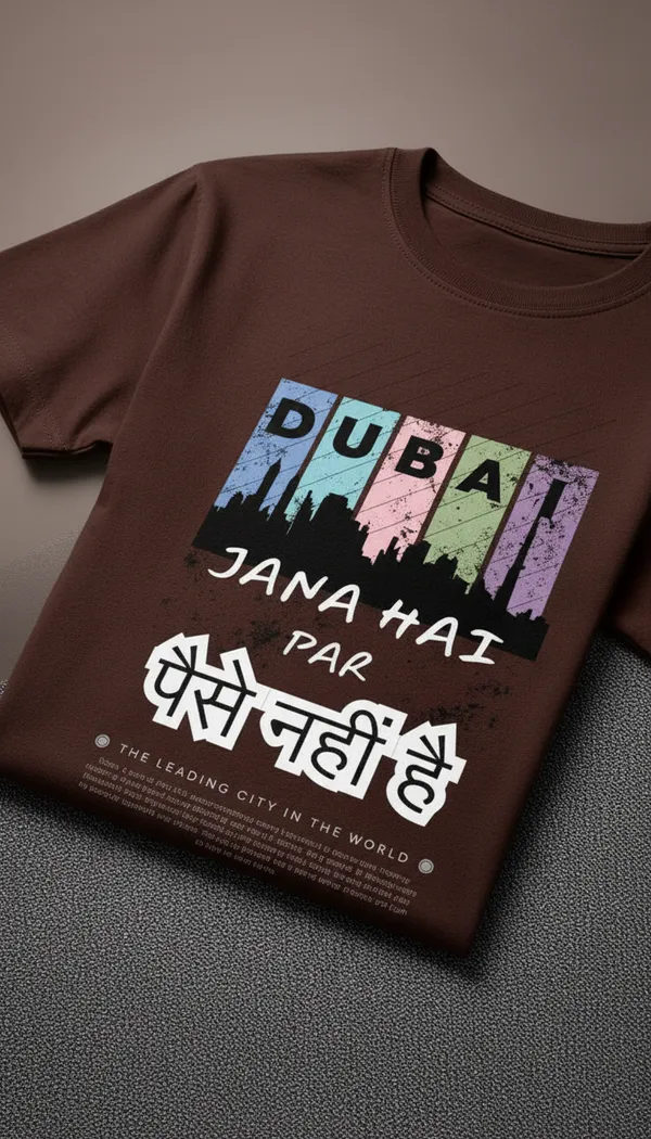 Brown_Cotton_Graphic_Dubai_Jana_Hai_Par_Paisa_Nahi_Hai_T-Shirt_For_Unisex