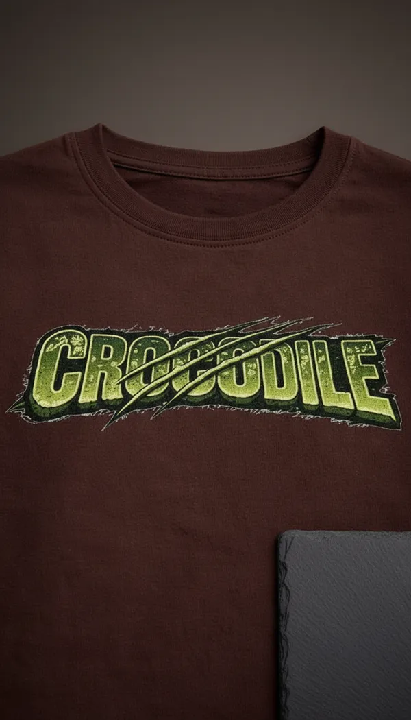 Brown_Cotton_Graphic_Crocodile_Predator_Of_The_Swamp_T-Shirt_For_Unisex