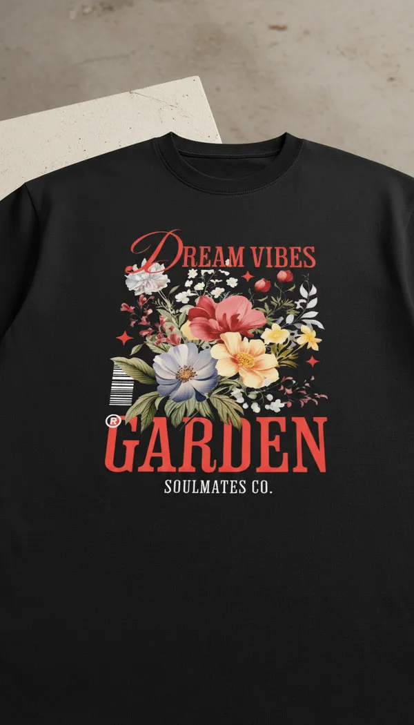 Black_Cotton_Floral_Graphic_T-Shirt_For_Unisex