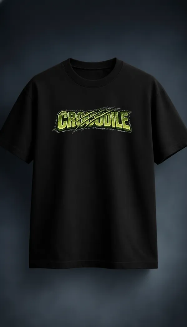 Black_Cotton_Crocodile_Graphic_T-Shirt_For_Unisex