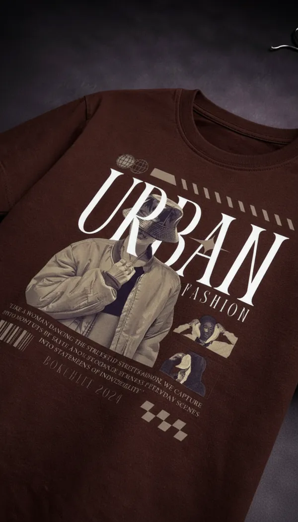 Brown_Cotton_Streetwear_Graphic_T-Shirt_For_Unisex