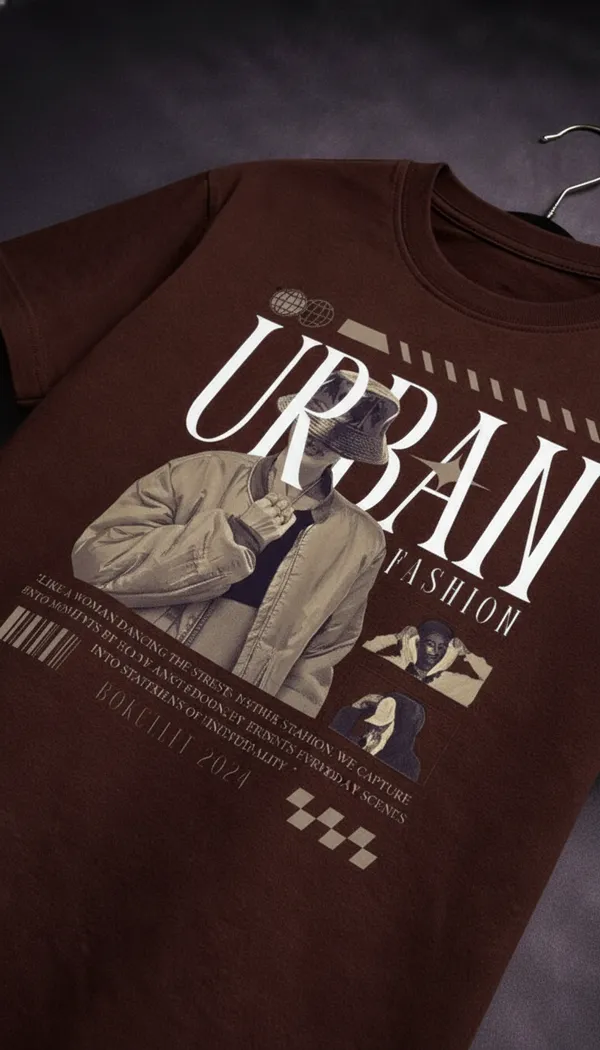 Brown_Cotton_Streetwear_Graphic_T-Shirt_For_Unisex