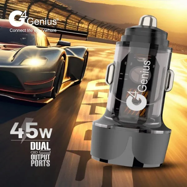 Black_45W_Dual_Port_Fast_Car_Charger_Pd_25W_Usb_C_Qc_3_0_Usb_A_With_Type_C_To_Type_C_Cable_For_Smartphones_Tablets_Usb_C_Devices