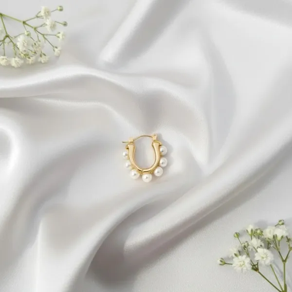 White_And_Gold_Alloy_Steel_Premium_Earrings_For_Women