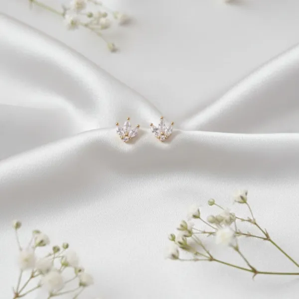 White_And_Gold_Alloy_Steel_Premium_Earrings_For_Women