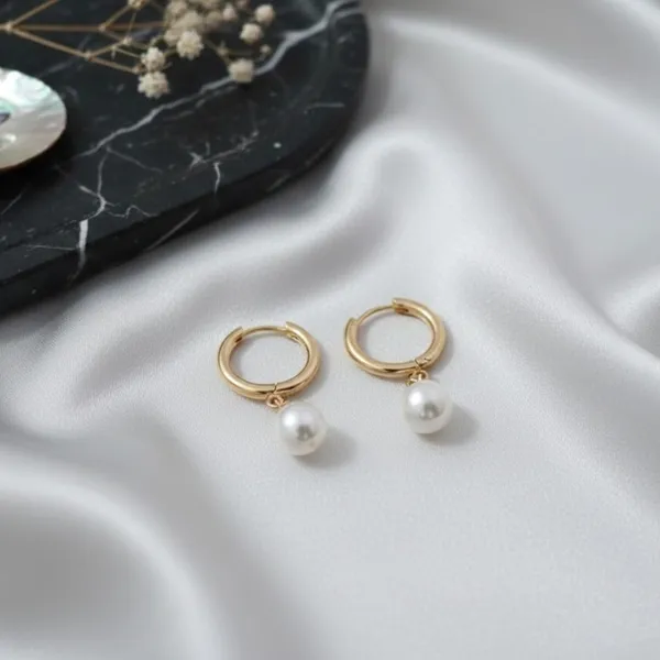 White_And_Gold_Alloy_Steel_Premium_Earrings_For_Women