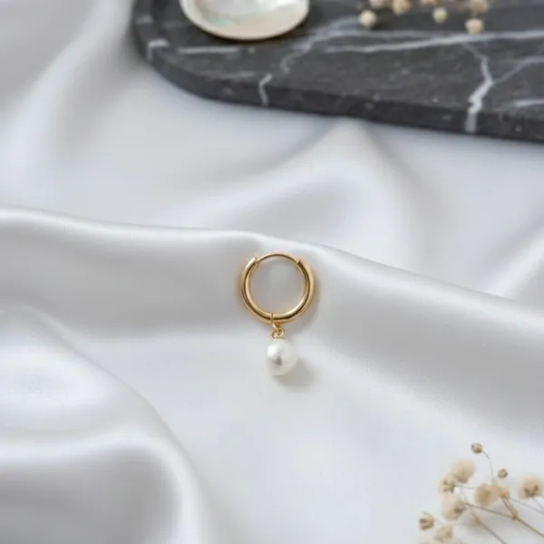 White_And_Gold_Alloy_Steel_Premium_Earrings_For_Women