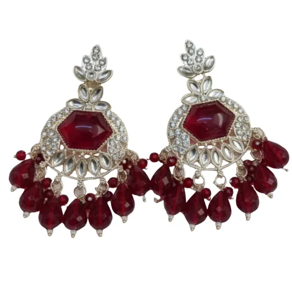 Maroon_Alloy_Steel_Premium_Earrings_For_Women