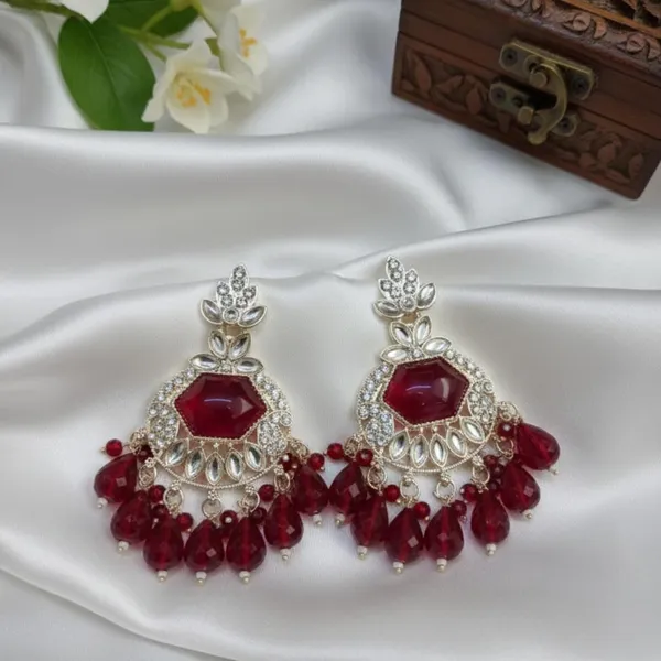Maroon_Alloy_Steel_Premium_Earrings_For_Women