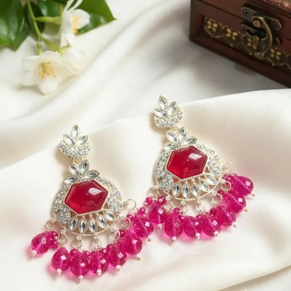 Fuschia_Alloy_Steel_Premium_Earrings_For_Women