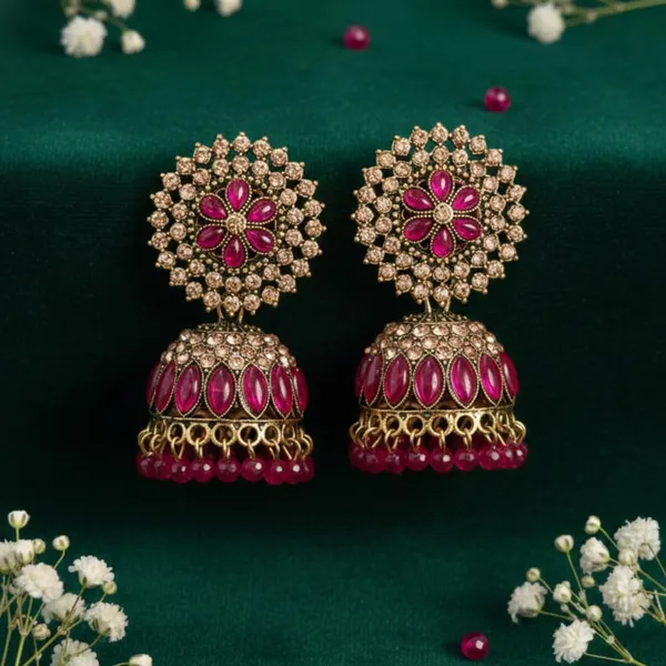 Fuchsia_Alloy_Steel_Premium_Earrings_For_Women