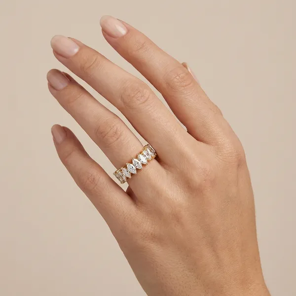 White_And_Gold_Alloy_Steel_Premium_Ring_For_Women