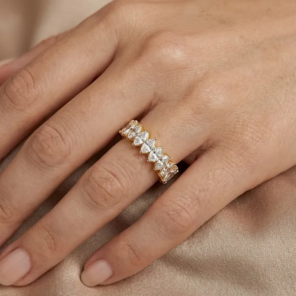 White_And_Gold_Alloy_Steel_Premium_Ring_For_Women