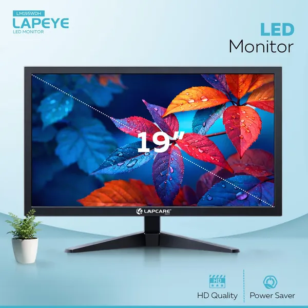 Lapcare_LM195WDH_19_Inch(48.26CM)_LED_Display_16:10_1440x900_Pixel_Ratio,Tilt_Stand,Vesa_Mount,HDMI_+_VGA_Port_(Black