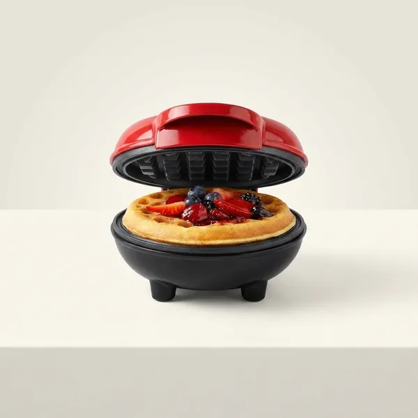 Red_And_Black_Stainless_Steel_And_Non-Stick_Coating_And_Plastic_Waffle_Maker_For_Kitchen