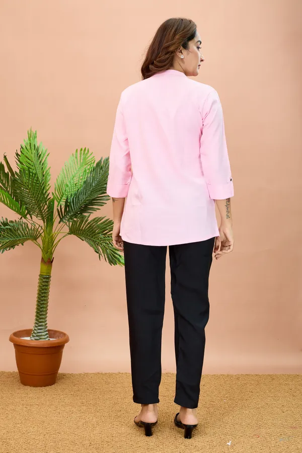 Light_Pink_Cotton_Solid_Short_Kurta_For_Women