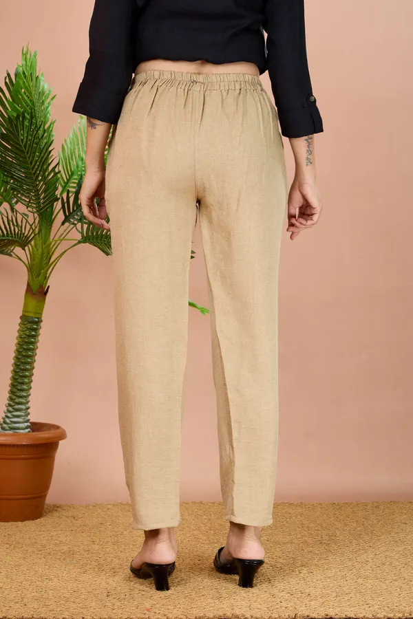 Beige_Cotton_Regular_Fit_Trouser_For_Women