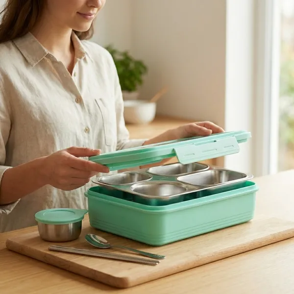 Green_Stainless_Steel_Lunch_Buddy_Snack_And_Tiffin_Box_For_Office,_School