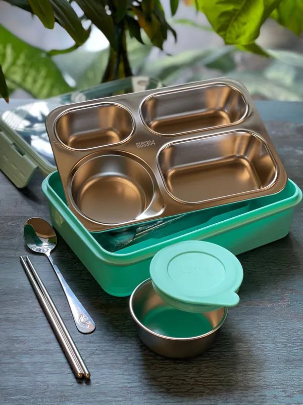 Green_Stainless_Steel_Lunch_Buddy_Snack_And_Tiffin_Box_For_Office,_School