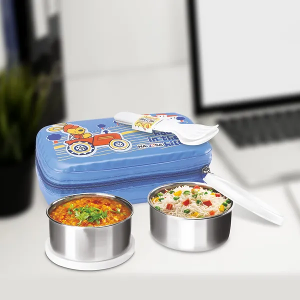 Blue_Stainless_Steel_Nayasa_Crunchy_Munchy_Kids_Tiffin_Lunch_Box_For_Office,_School