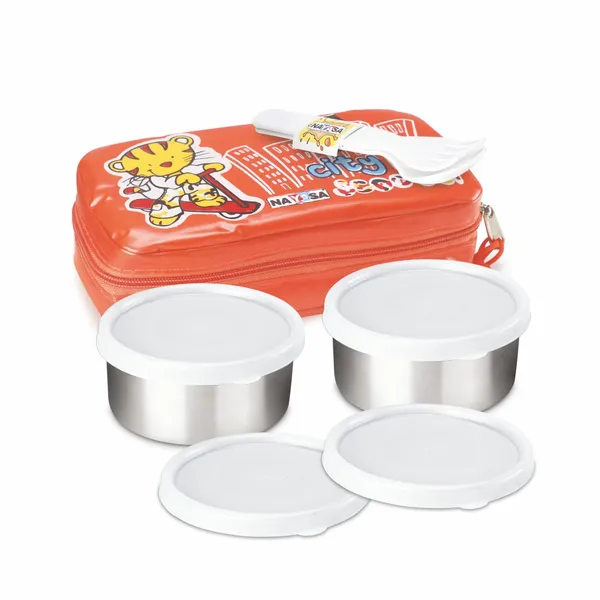 Orange_Stainless_Steel_Nayasa_Crunchy_Munchy_Kids_Lunch_Box_For_Office,_School