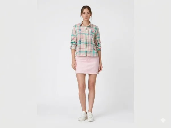 Womens_Pastel_Check_N_Plaid_Shirt_With_Korean_Back_Cut-Out_Tie-Up_Detail