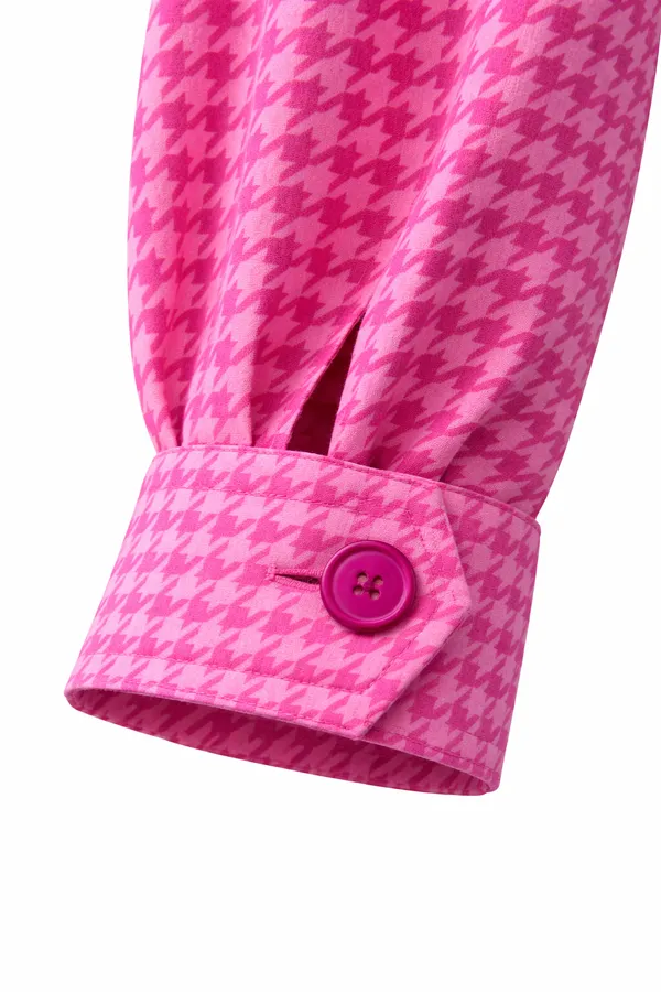 Womens_Cropped_Houndstooth_Jacket_With_Back_Graphic_Patch_|_Pink_Statement_Lightweight_Jacket