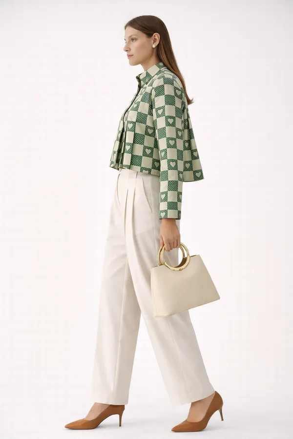 Womens_Crop_Sage_Green_Box-Pleat_Shirt_With_Heart_Print_|_Korean_Style_Boxy_Fit_Casual_Top