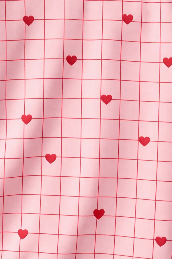 Womens_Pink_Heart_Print_Shirt_With_Peter_Pan_Collar_|_Cute_Grid_Pattern_Casual_Top