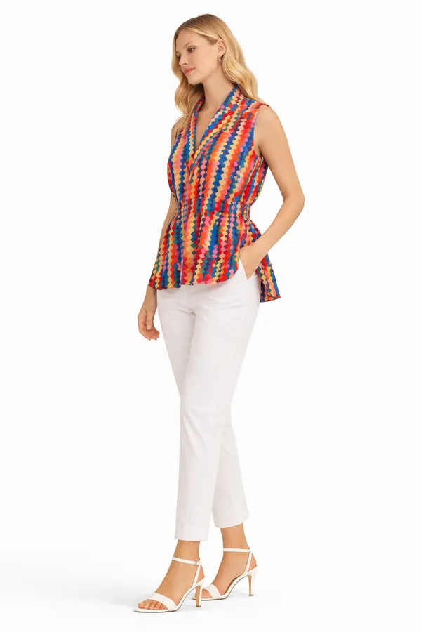 Womens_Multicolor_Diamond_Print_Peplum_Waistcoat_|_Tailored_Sleeveless_Statement_Top