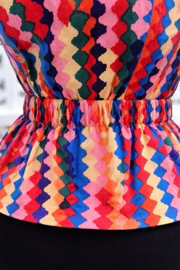 Womens_Multicolor_Diamond_Print_Peplum_Waistcoat_|_Tailored_Sleeveless_Statement_Top