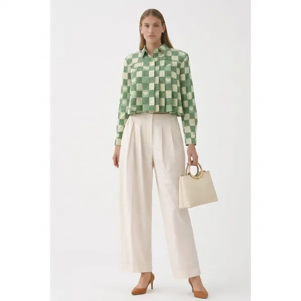 Womens_Crop_Sage_Green_Box-Pleat_Shirt_With_Heart_Print_|_Korean_Style_Boxy_Fit_Casual_Top