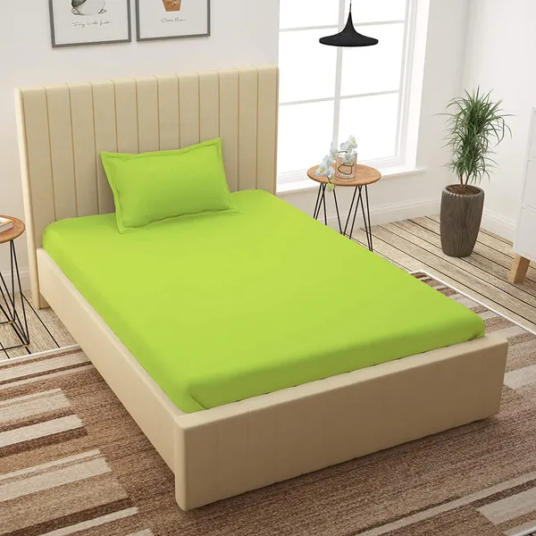 Multicolor_Microfiber_Plain_Bedsheet_Single_Bed_With_Pillow_Cover