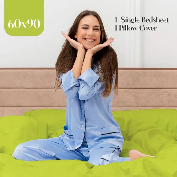 Multicolor_Microfiber_Plain_Bedsheet_Single_Bed_With_Pillow_Cover