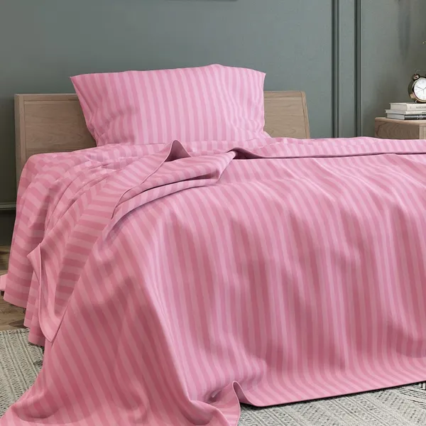 Pink_Microfiber_Satin_Bedsheet_With_Pillow_Cover_Single_Bed
