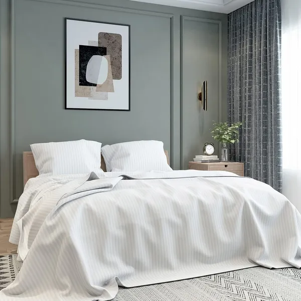 Grey_Microfiber_Satin_Stripes_Bedsheet_Set_Double_Bed