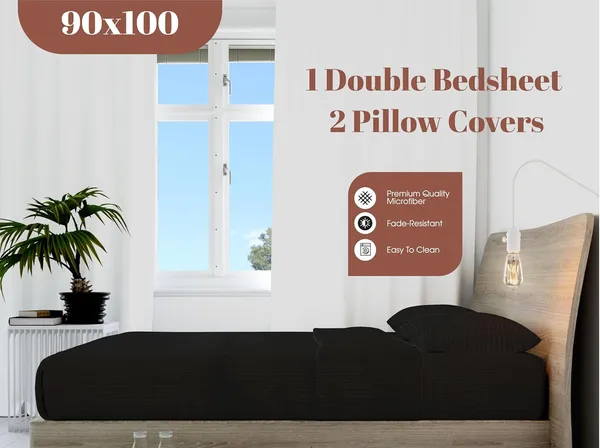 Black_Microfiber_Satin_Stripes_Bedsheet_With_Pillow_Covers