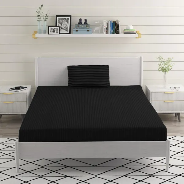 Black_Microfiber_Satin_Bedsheet_With_Pillow_Cover