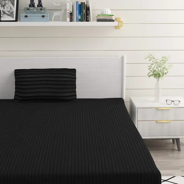 Black_Microfiber_Satin_Bedsheet_With_Pillow_Cover