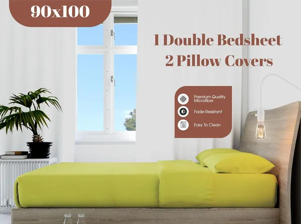Neon_Green_Microfiber_Satin_Striped_Bedsheet_Set_With_Pillow_Covers