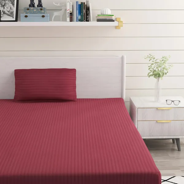 Wine_Microfiber_Satin_Bedsheet_With_Pillow_Cover