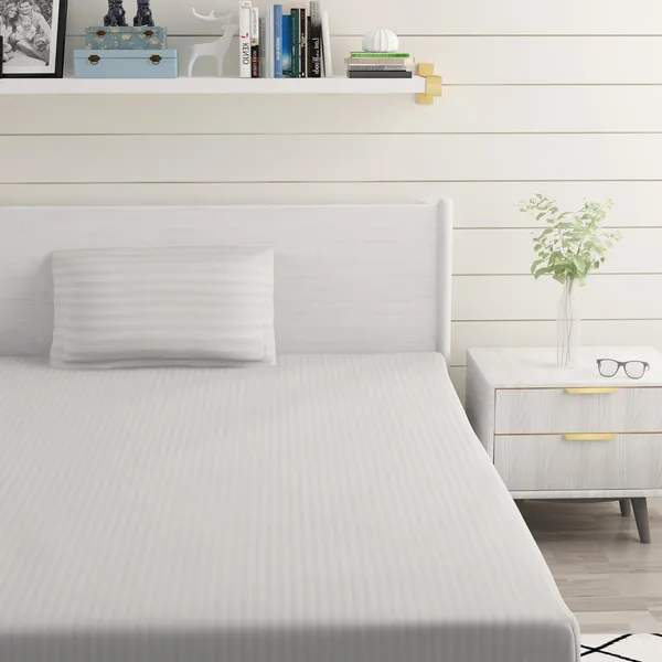 Silver_Grey_Microfiber_Satin_Bedsheet_With_Pillow_Cover_Single_Bed