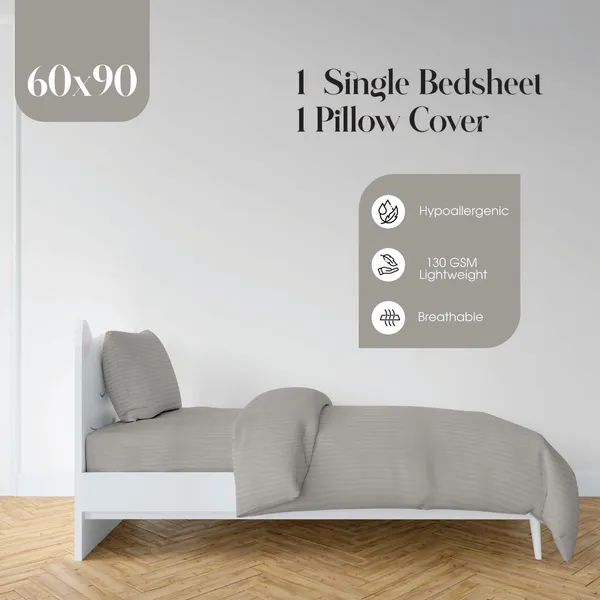 Silver_Grey_Microfiber_Satin_Bedsheet_With_Pillow_Cover_Single_Bed