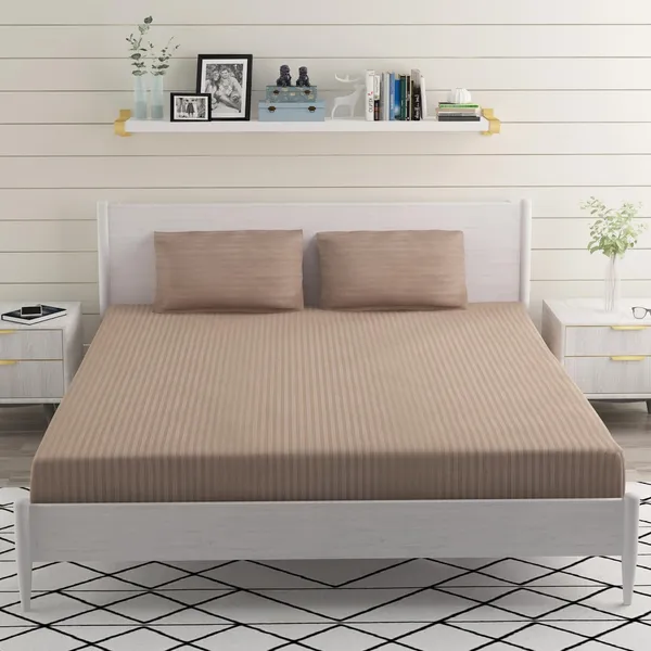 Dark_Beige_Microfiber_Satin_Bedsheet_Set_With_Pillow_Covers